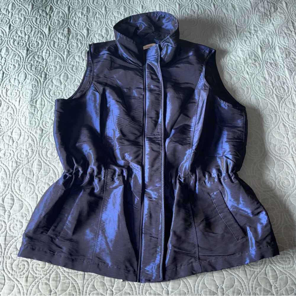 Coldwater Creek Blue Sleeveless Jacket